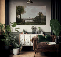 Seine Landscape Near Chatou 1855 Oil On Canvas 37X65Cm Alte Nationalgalerie Berlin By Jean Baptiste Camille Corot Fine Art Print