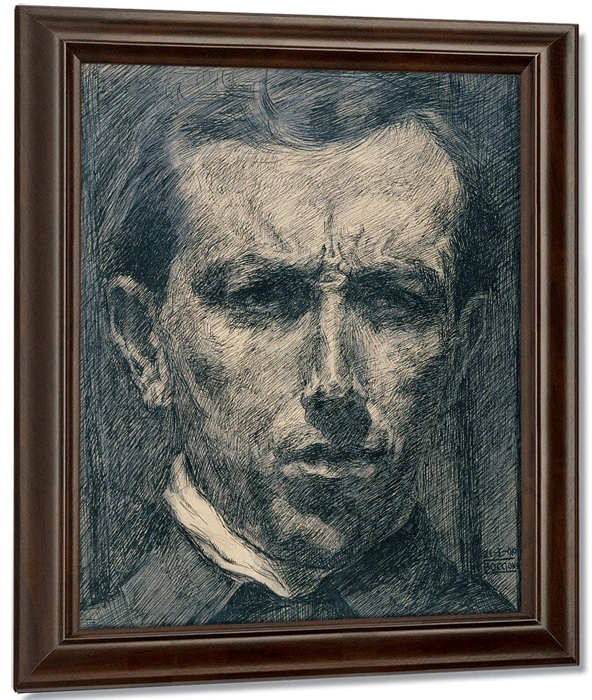 Self Portrait 1910 Ink And Graphite 26 X 22 2 Cm Met By Umberto Boccioni Fine Art Print