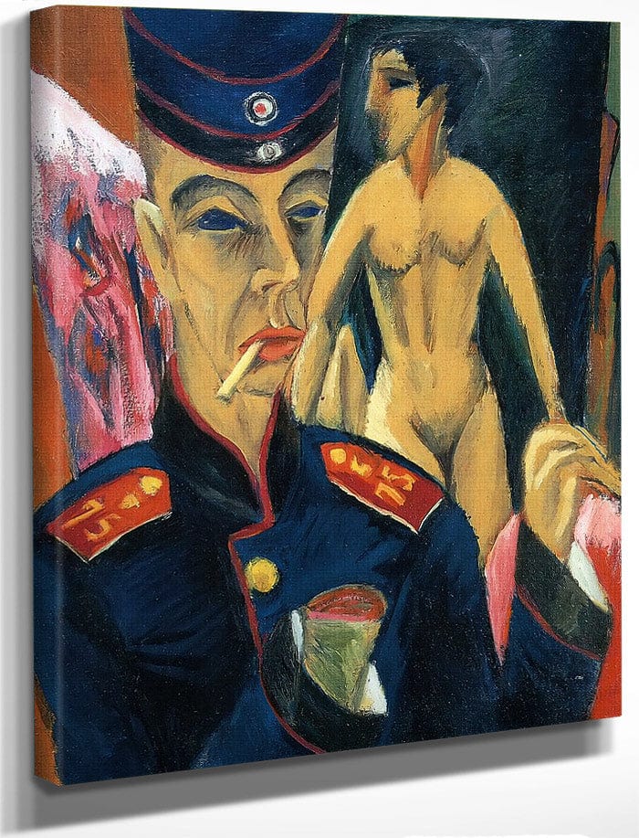 Self  Portrait As Soldier By Ernst Ludwig Kirchner Fine Art Print