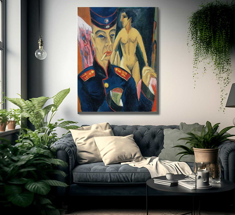 Self  Portrait As Soldier By Ernst Ludwig Kirchner Fine Art Print