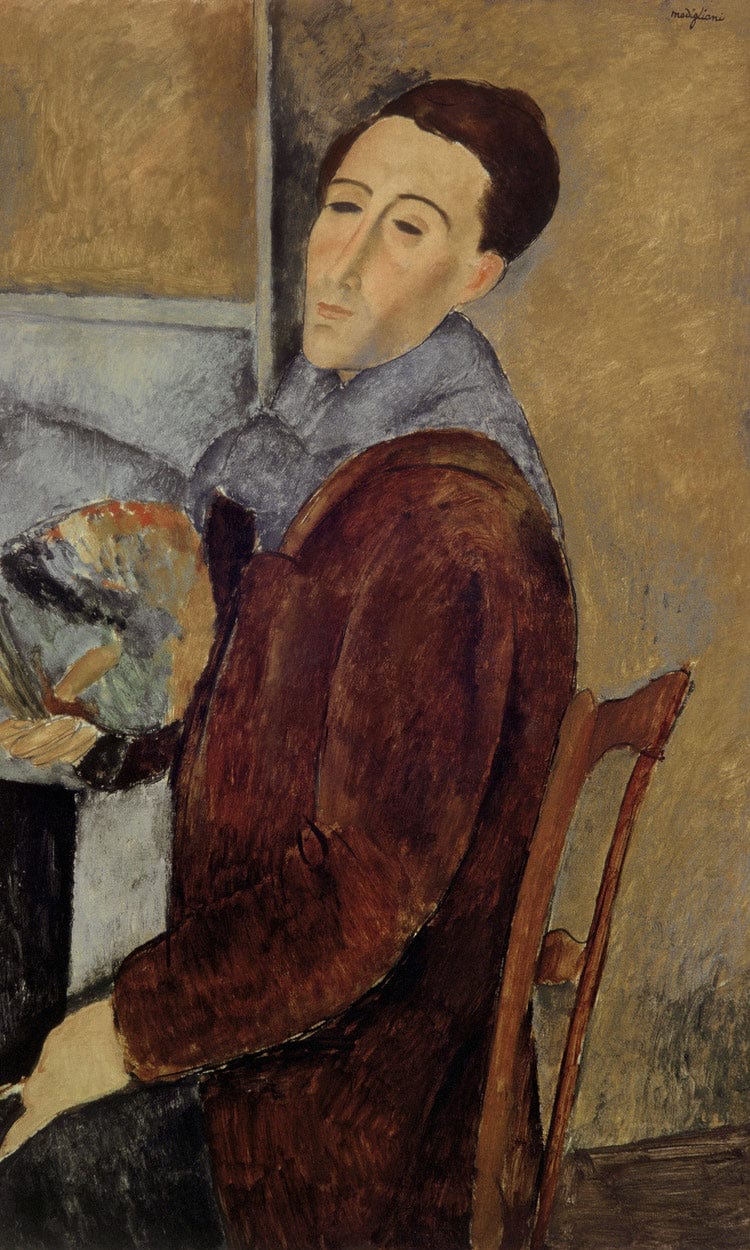 Self Portrait By Amedeo Modigliani Fine Art Print