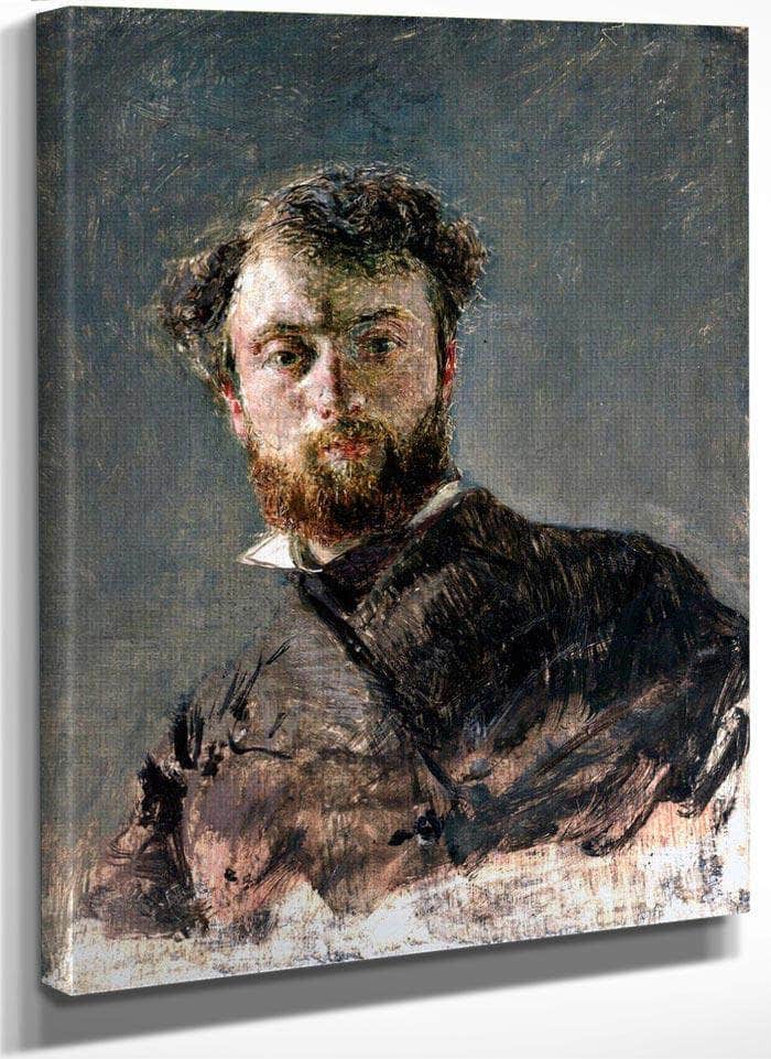 Self Portrait By Antonio Mancini Fine Art Print