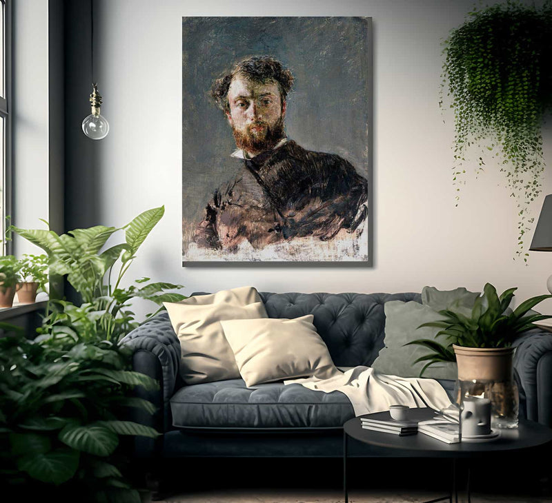 Self Portrait By Antonio Mancini Fine Art Print