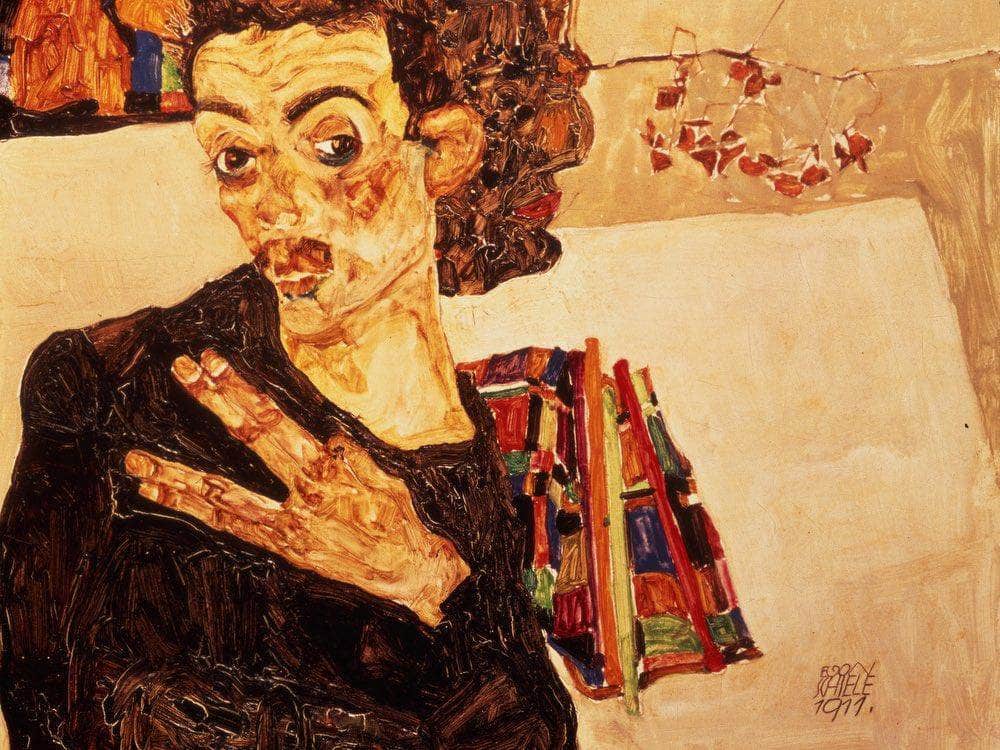 Self Portrait By Egon Schiele Fine Art Print