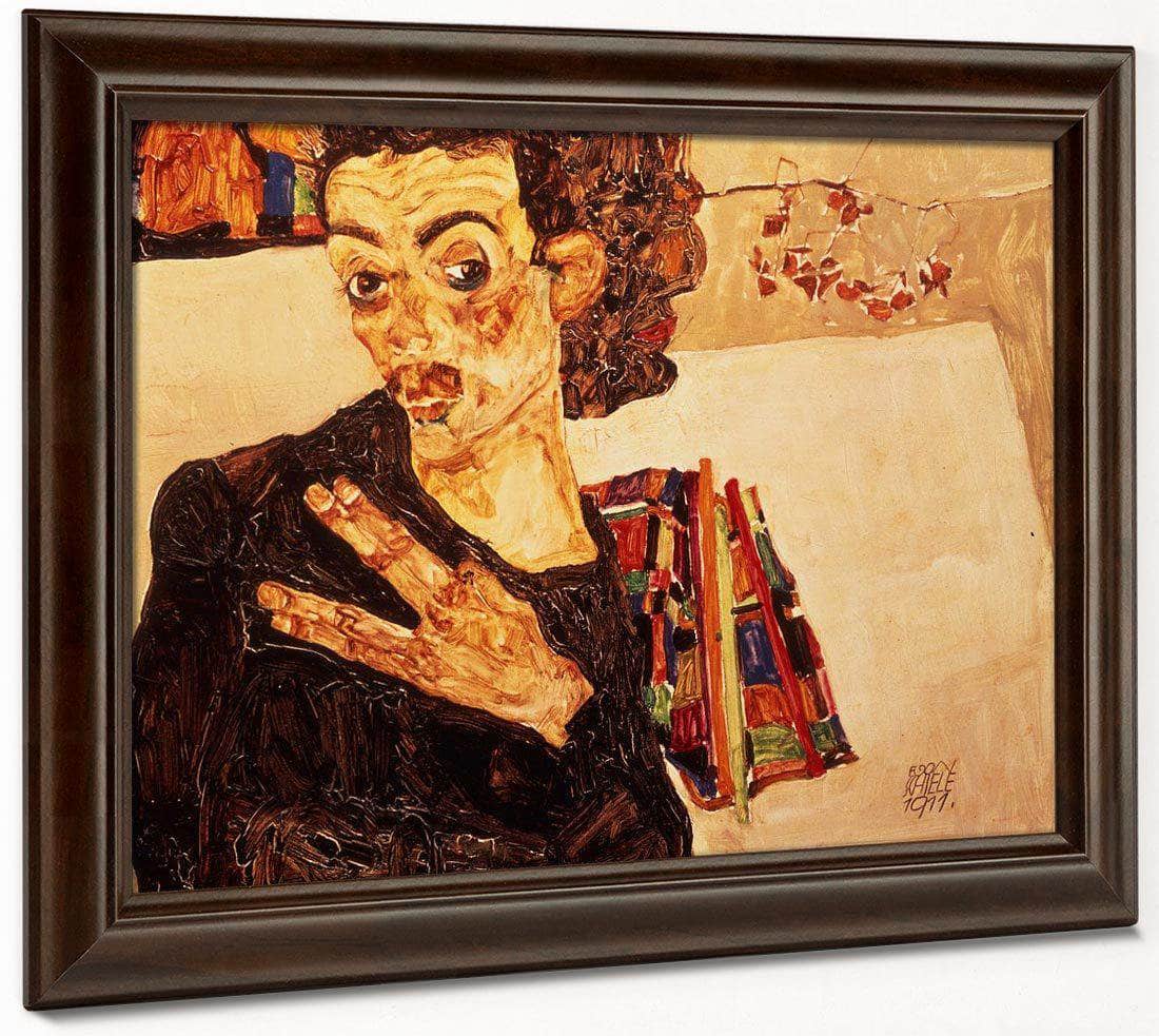 Self Portrait By Egon Schiele Fine Art Print