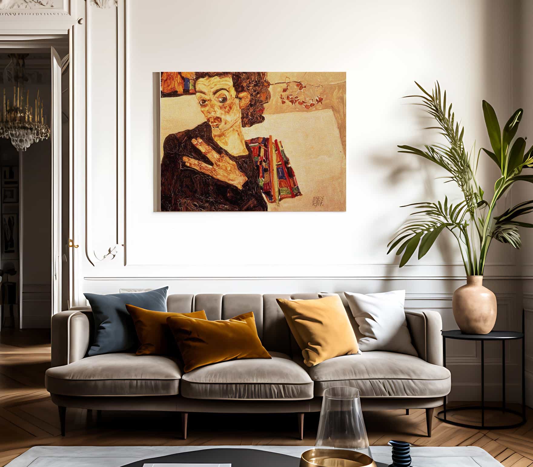 Self Portrait By Egon Schiele Fine Art Print