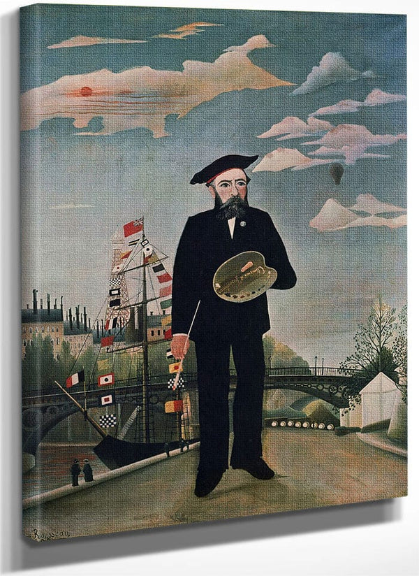 Self Portrait, From L'ile Saint Louis By Henri Julien Felix Rousseau Fine Art Print