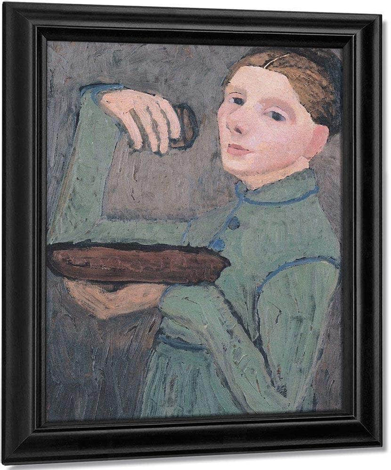 Self Portrait, Holding A Bowl And A Glass By Paula Modersohn Becker Fine Art Print