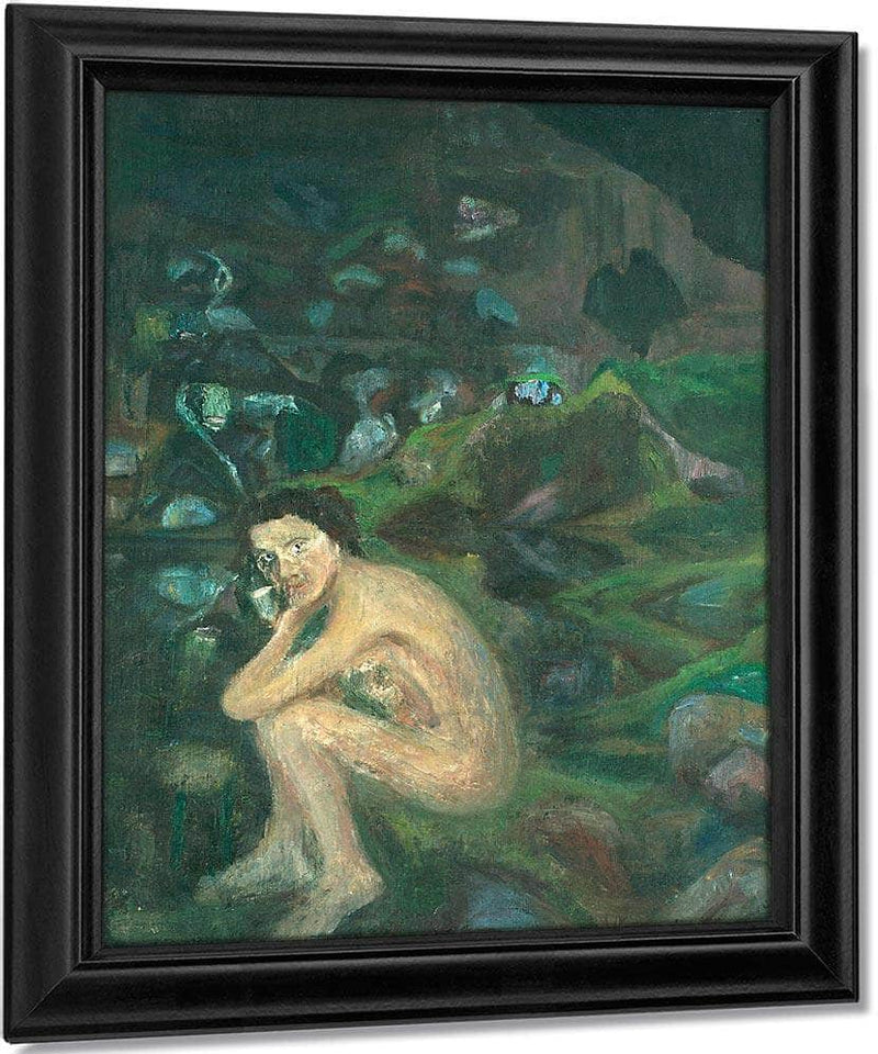 Self Portrait In Cave By Nicolai Astrup Fine Art Print