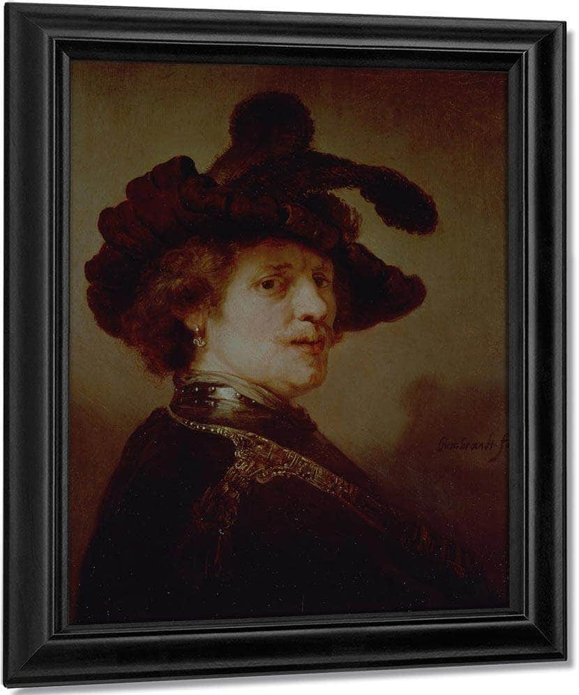 Self Portrait In Fancy Dress I By Rembrandt Fine Art Print