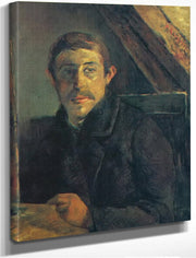 Self Portrait In Front Of Easel By Paul Gauguin Fine Art Print