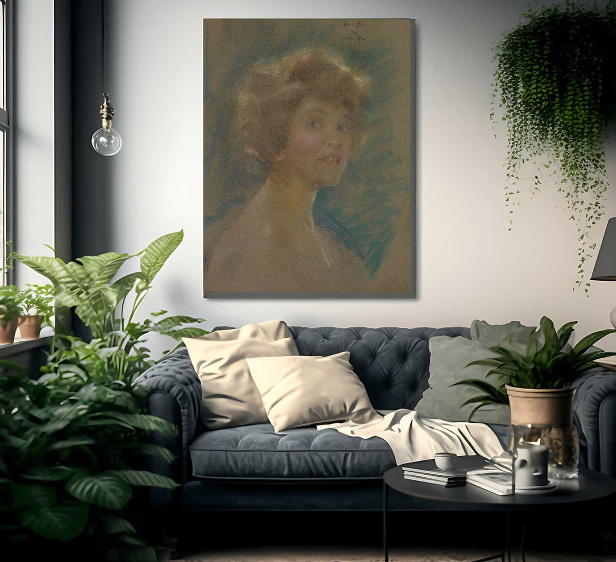 Self Portrait In Light Tones. By Alice Pike Barney Fine Art Print