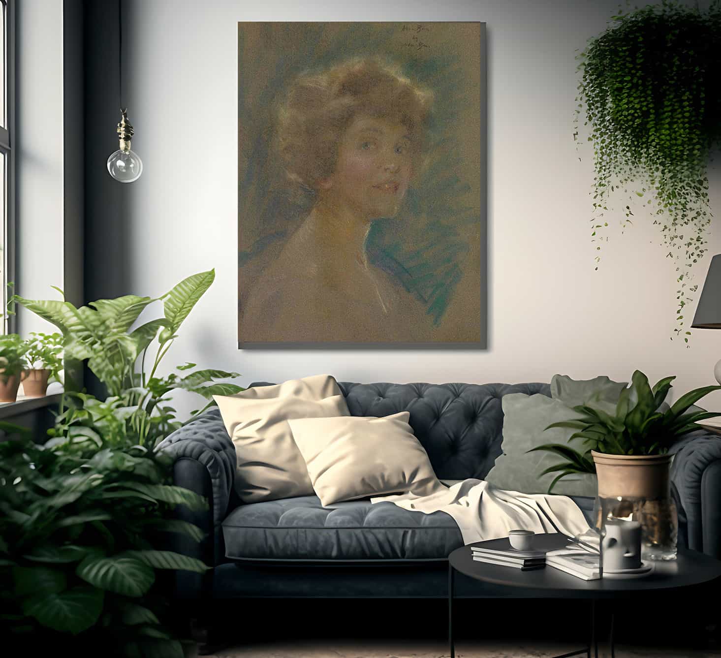 Self Portrait In Light Tones. By Alice Pike Barney Fine Art Print