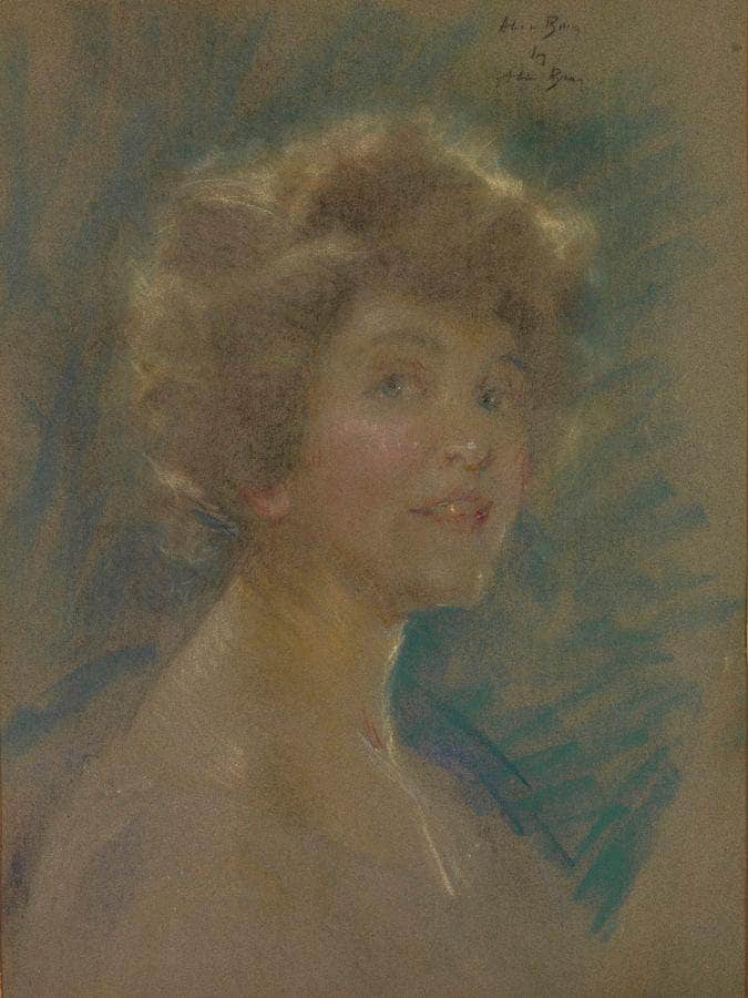 Self Portrait In Light Tones. By Alice Pike Barney Fine Art Print