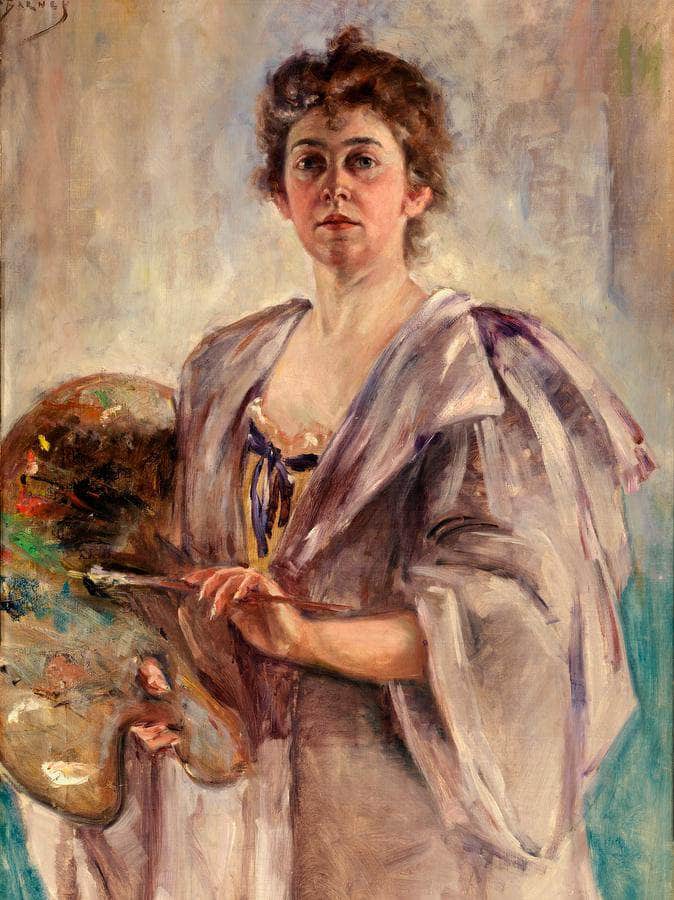 Self Portrait In Painting Robe By Alice Pike Barney Fine Art Print