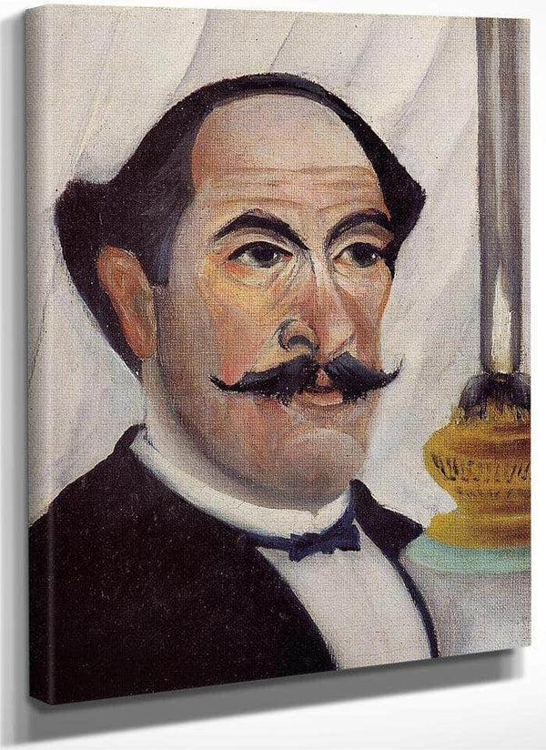 Self Portrait Of The Artist With A Lamp By Henri Rousseau Fine Art Print