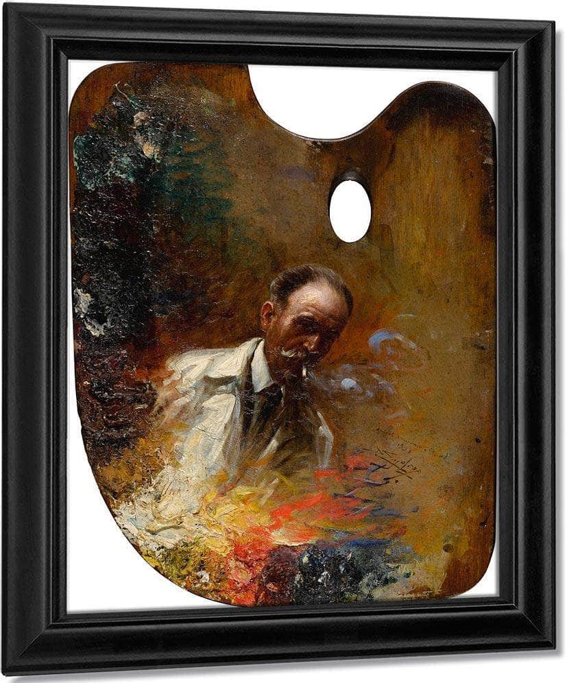Self Portrait On A Palette By Enjolras Delphin Fine Art Print