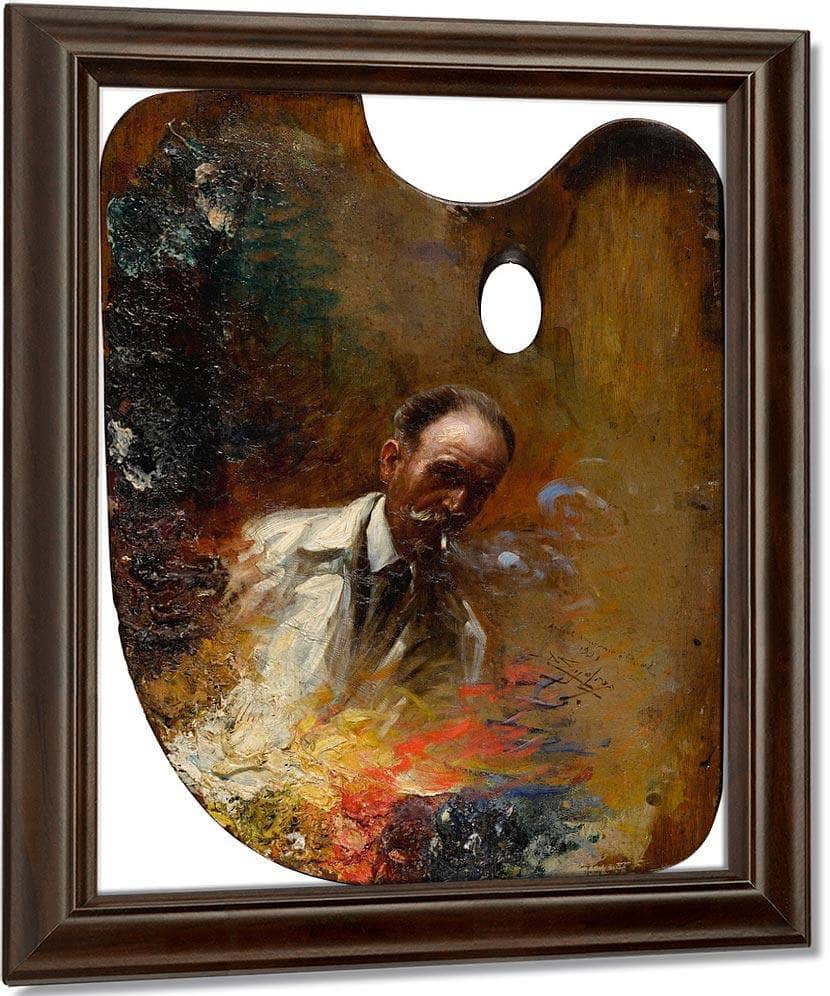 Self Portrait On A Palette By Enjolras Delphin Fine Art Print