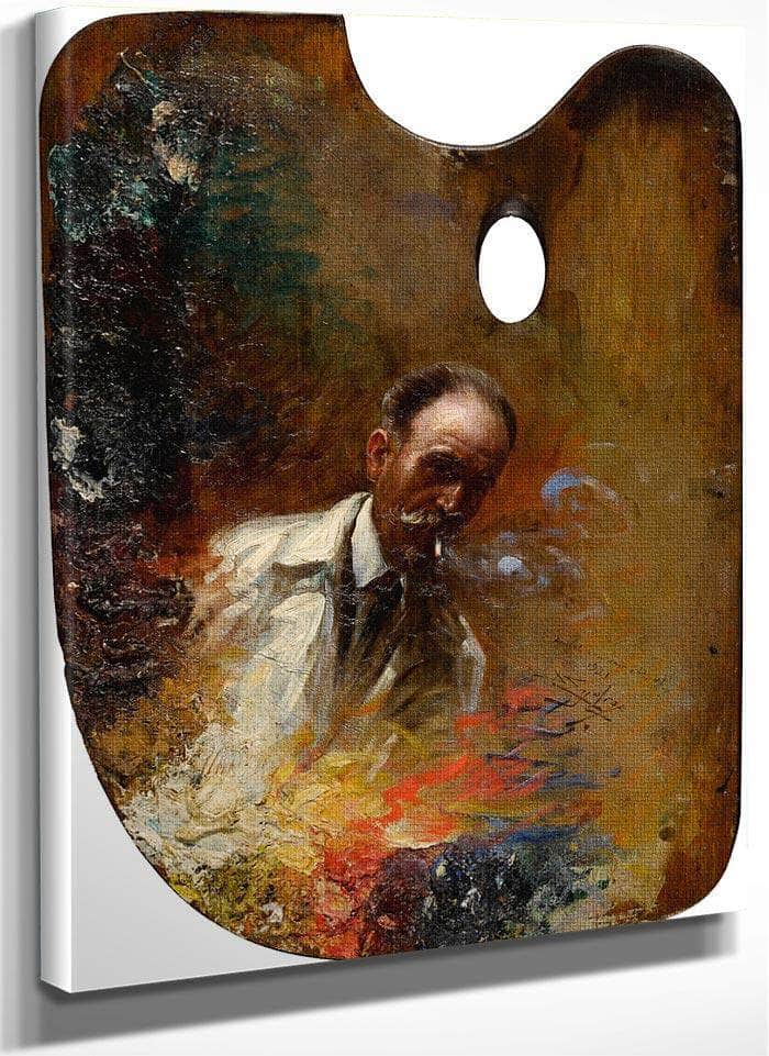 Self Portrait On A Palette By Enjolras Delphin Fine Art Print