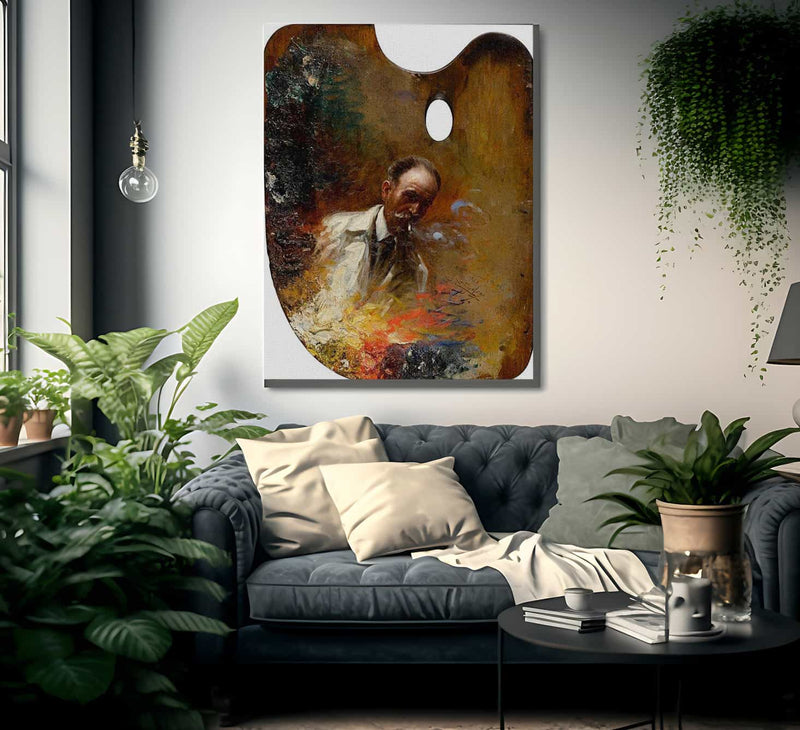 Self Portrait On A Palette By Enjolras Delphin Fine Art Print
