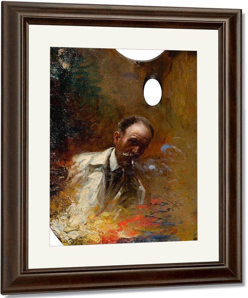 Self Portrait On A Palette By Enjolras Delphin Fine Art Print
