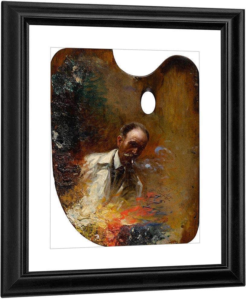 Self Portrait On A Palette By Enjolras Delphin Fine Art Print
