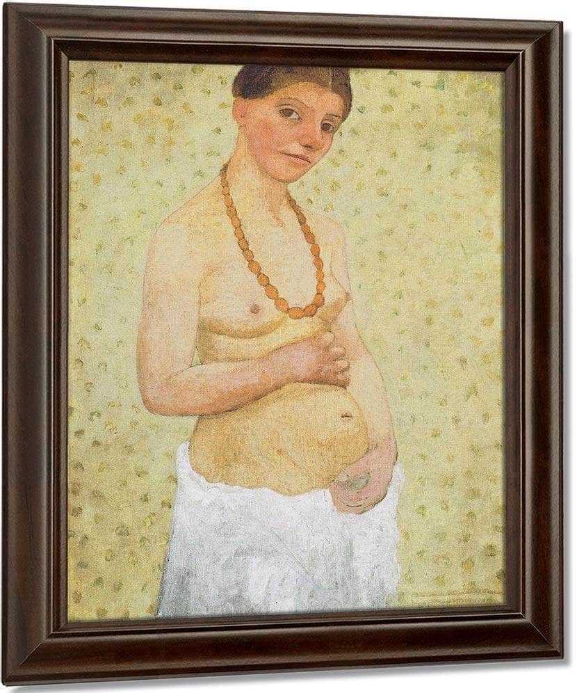 Self Portrait On Th Sixth Wedding Anniversary By Paula Modersohn Becker Fine Art Print