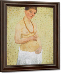 Self Portrait On Th Sixth Wedding Anniversary By Paula Modersohn Becker Fine Art Print