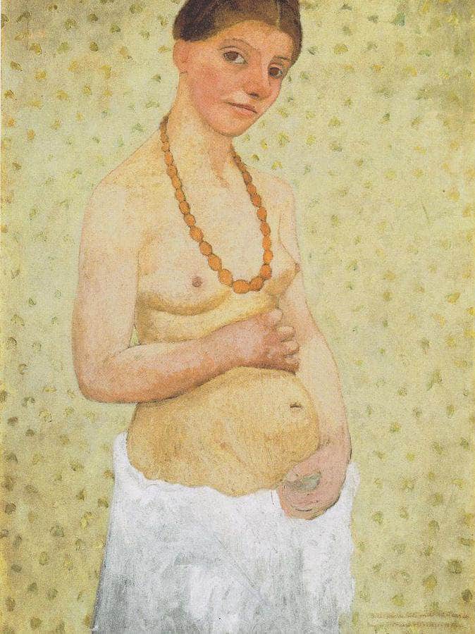 Self Portrait On Th Sixth Wedding Anniversary By Paula Modersohn Becker Fine Art Print