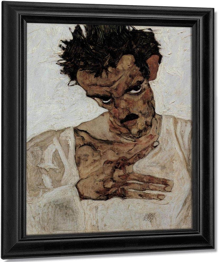Self Portrait Selbstportra T Mit Gesenktem Kopf 1912 42 2X33 7Cm Leopold Museum By Egon Schiele Fine Art Print