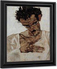 Self Portrait Selbstportra T Mit Gesenktem Kopf 1912 42 2X33 7Cm Leopold Museum By Egon Schiele Fine Art Print