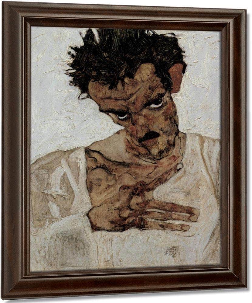Self Portrait Selbstportra T Mit Gesenktem Kopf 1912 42 2X33 7Cm Leopold Museum By Egon Schiele Fine Art Print