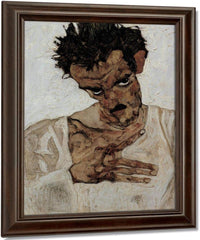 Self Portrait Selbstportra T Mit Gesenktem Kopf 1912 42 2X33 7Cm Leopold Museum By Egon Schiele Fine Art Print