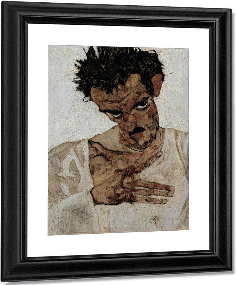 Self Portrait Selbstportra T Mit Gesenktem Kopf 1912 42 2X33 7Cm Leopold Museum By Egon Schiele Fine Art Print