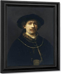 Self Portrait With A Hat And Two Chains By Rembrandt Fine Art Print