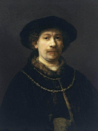 Self Portrait With A Hat And Two Chains By Rembrandt Fine Art Print