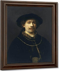 Self Portrait With A Hat And Two Chains By Rembrandt Fine Art Print