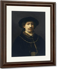 Self Portrait With A Hat And Two Chains By Rembrandt Fine Art Print