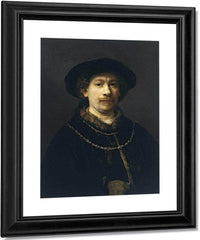 Self Portrait With A Hat And Two Chains By Rembrandt Fine Art Print