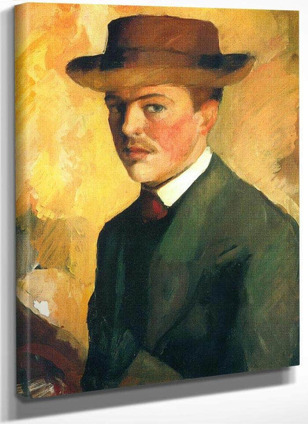 Self Portrait With A Hat By August Macke Fine Art Print