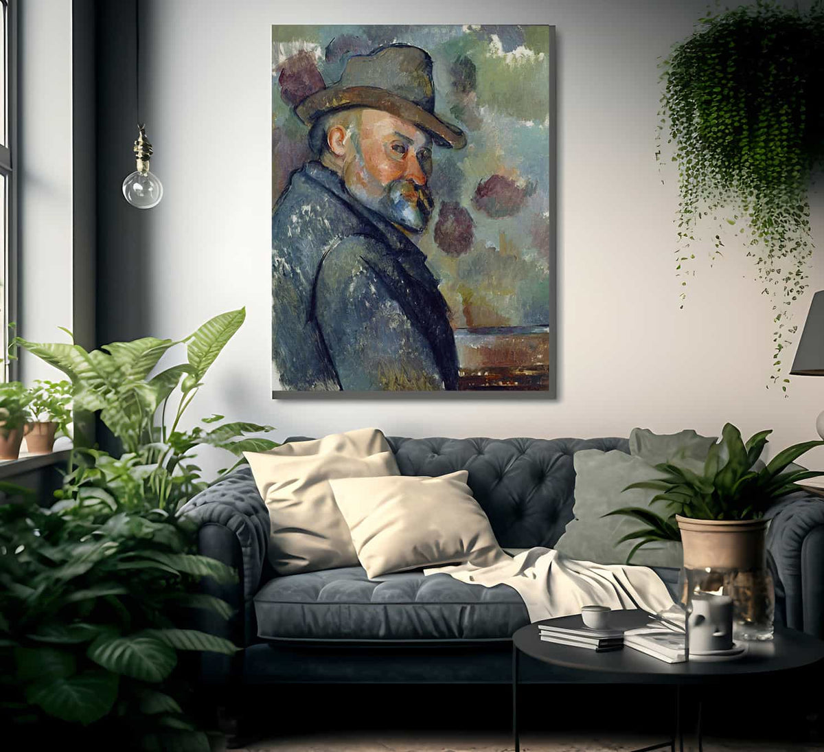 Self Portrait With A Hat By Paul Cezanne Fine Art Print