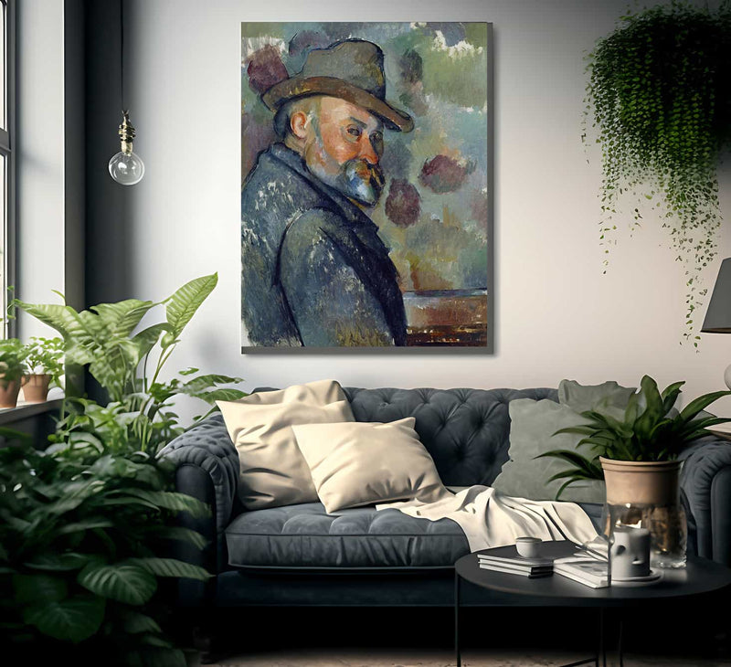 Self Portrait With A Hat By Paul Cezanne Fine Art Print