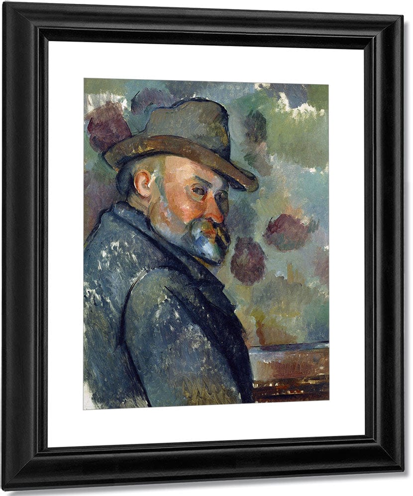 Self Portrait With A Hat By Paul Cezanne Fine Art Print