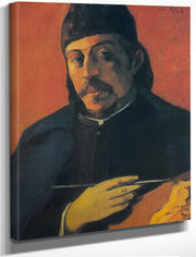 Self Portrait With A Palette By Paul Gauguin Fine Art Print