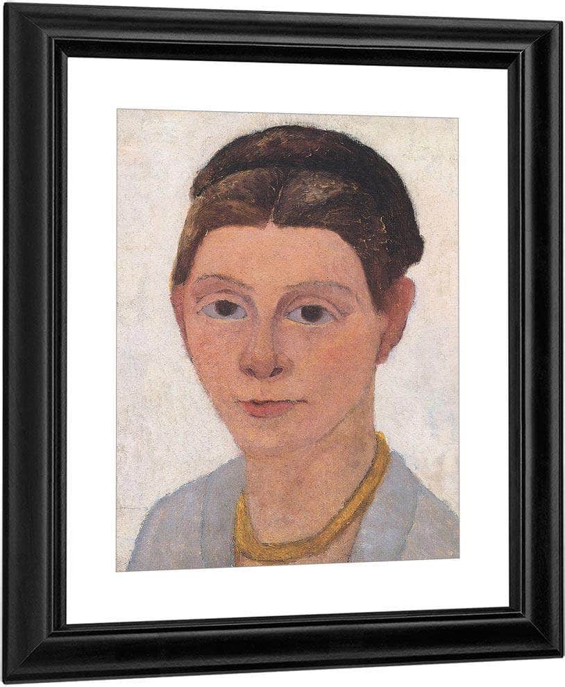 Self Portrait With Amber Necklace By Paula Modersohn Becker Fine Art Print