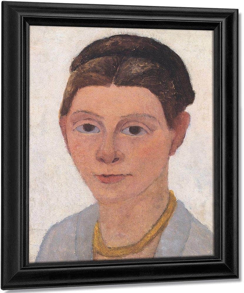 Self Portrait With Amber Necklace By Paula Modersohn Becker Fine Art Print