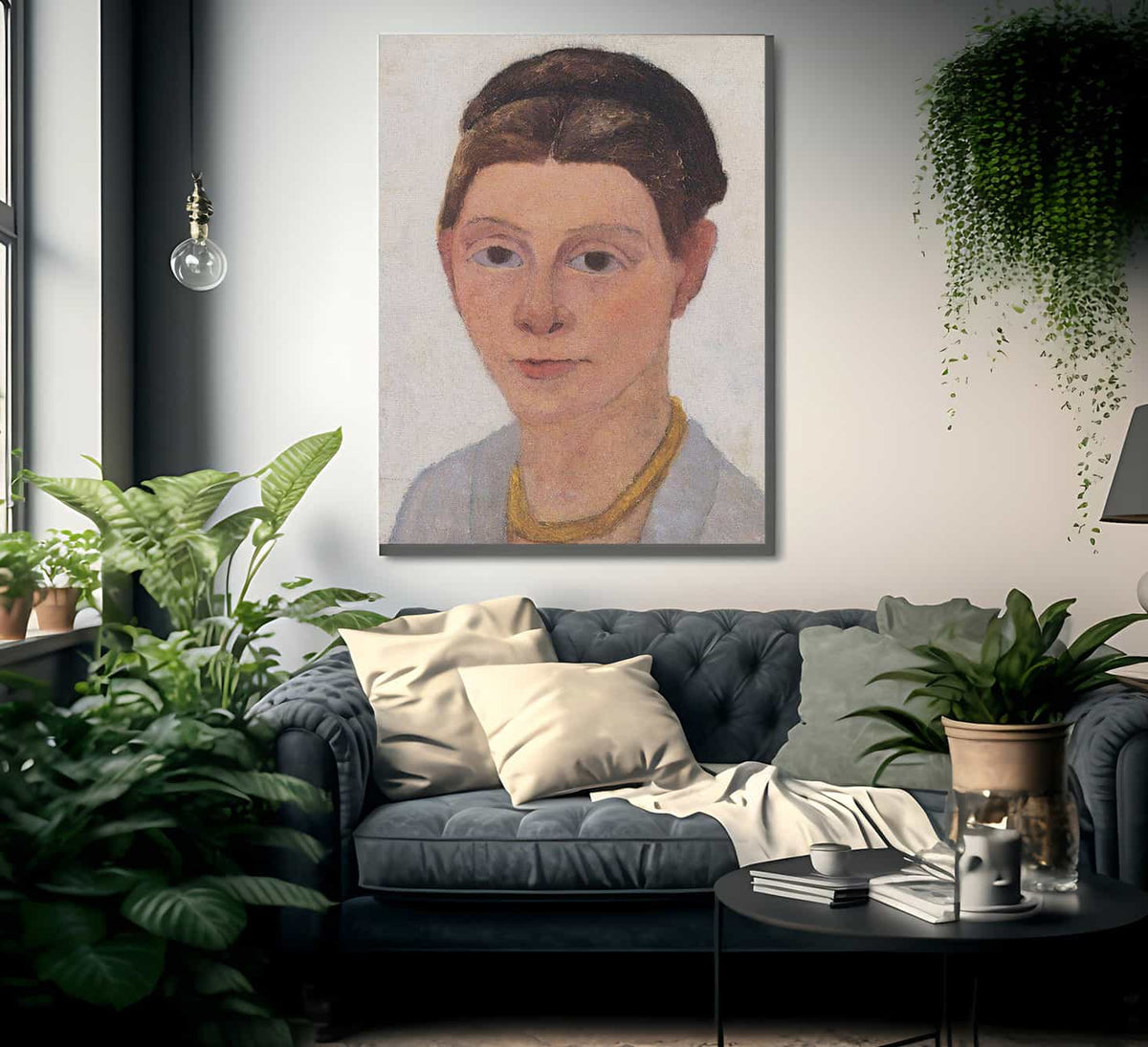 Self Portrait With Amber Necklace By Paula Modersohn Becker Fine Art Print