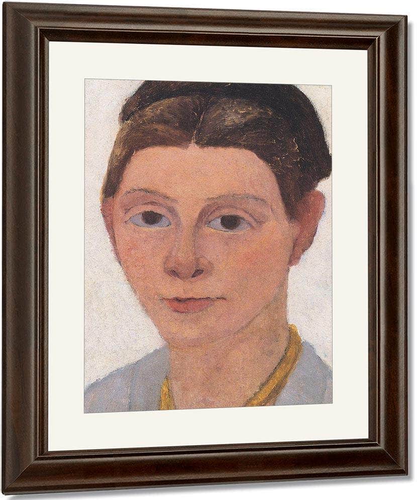 Self Portrait With Amber Necklace By Paula Modersohn Becker Fine Art Print