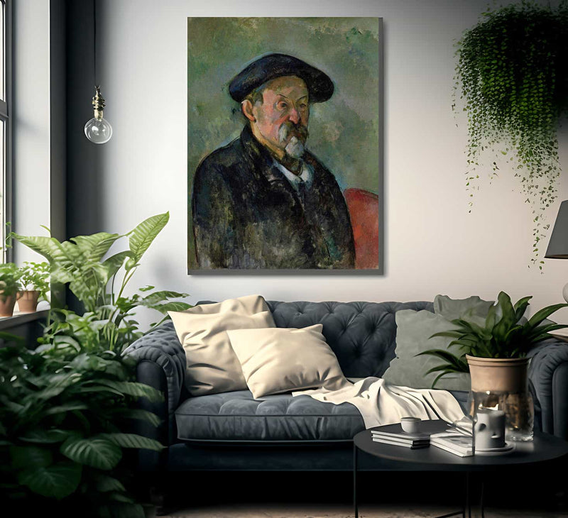 Self Portrait With Beret By Cezanne Paul Fine Art Print