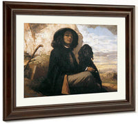 Self Portrait With Black Dog By Gustave Courbet Fine Art Print